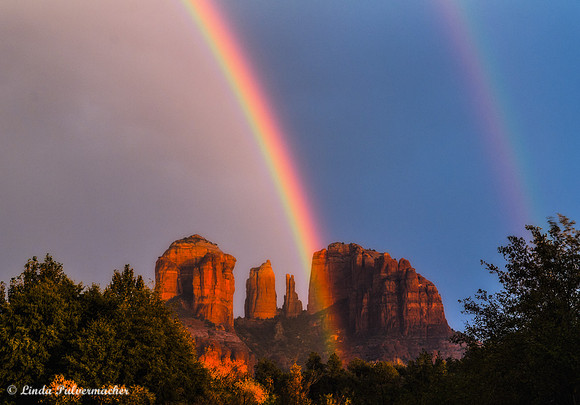 _DSC3813-Double Rainbow Blue Sky Sedona, Arizona